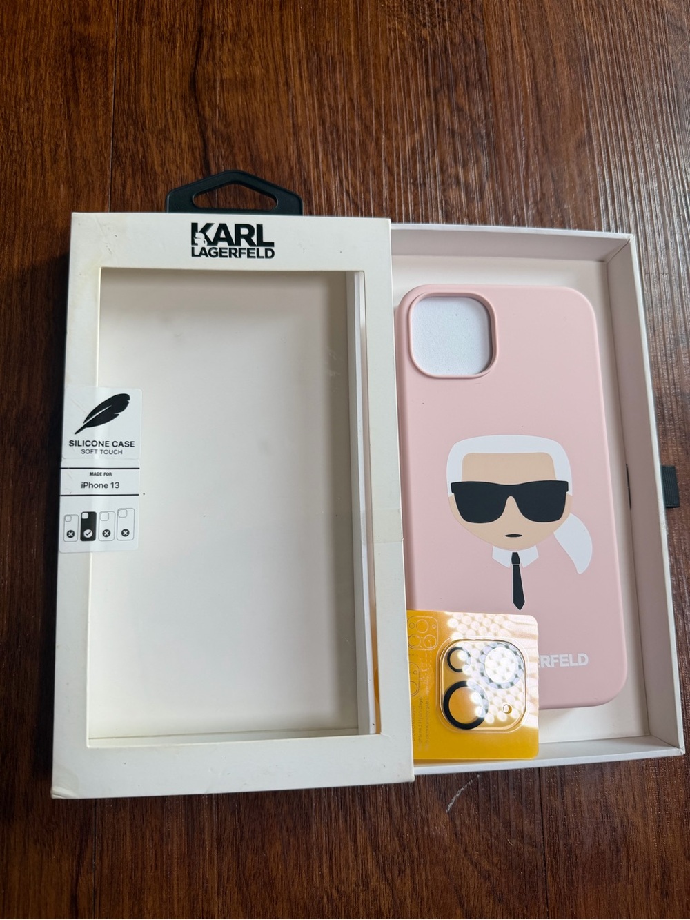 Karl Lagerfeld Pink Silicone iPhone 13 Case with Karl Icon Graphic